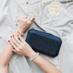 Veralyn Crystal Clutch (Midnight Blue) 7 | The Chic Initiative | Malaysian label of specially designed clutches, evening bags and minaudieres | Free shipping to Malaysia Singapore Brunei