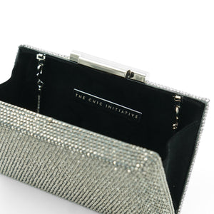 Alexa Crystal Clutch (Pewter)