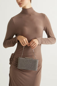 Alexa Crystal Clutch (Pewter)