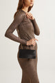 Sandro Satin Clutch (Black)