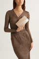 Sandro Satin Clutch (Rose Gold)