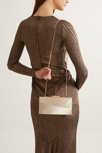 Sandro Satin Clutch (Rose Gold)