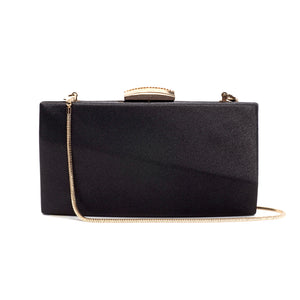 Sandro Satin Clutch (Black) 1 | The Chic Initiative | Malaysian label of specially designed clutches, evening bags and minaudieres | Free shipping to Malaysia Singapore Brunei