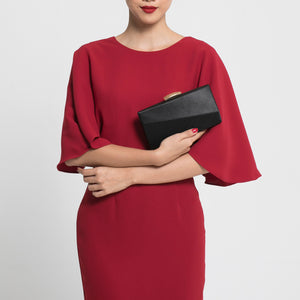 Sandro Satin Clutch (Black) 2 | The Chic Initiative | Malaysian label of specially designed clutches, evening bags and minaudieres | Free shipping to Malaysia Singapore Brunei